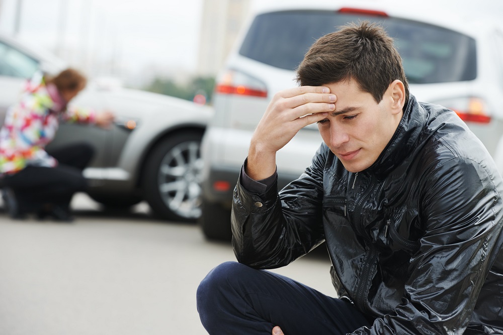 Driver worried on his borrowed car involving accident.