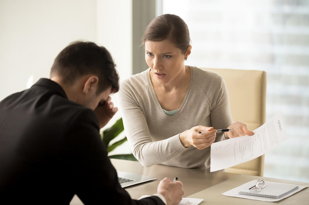 Lady client firing her attorney for being incompetent.