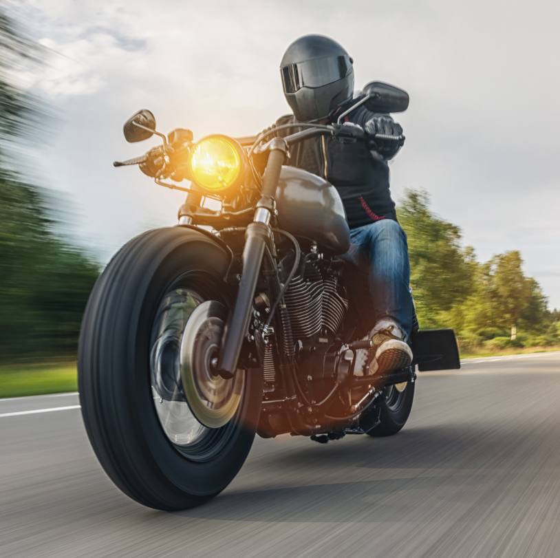 motorcycle rider on the road