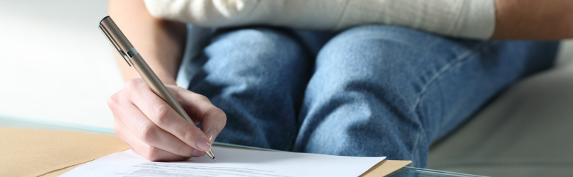 injured person filling out forms