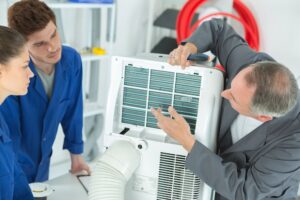 Customer returning the defective aircon.