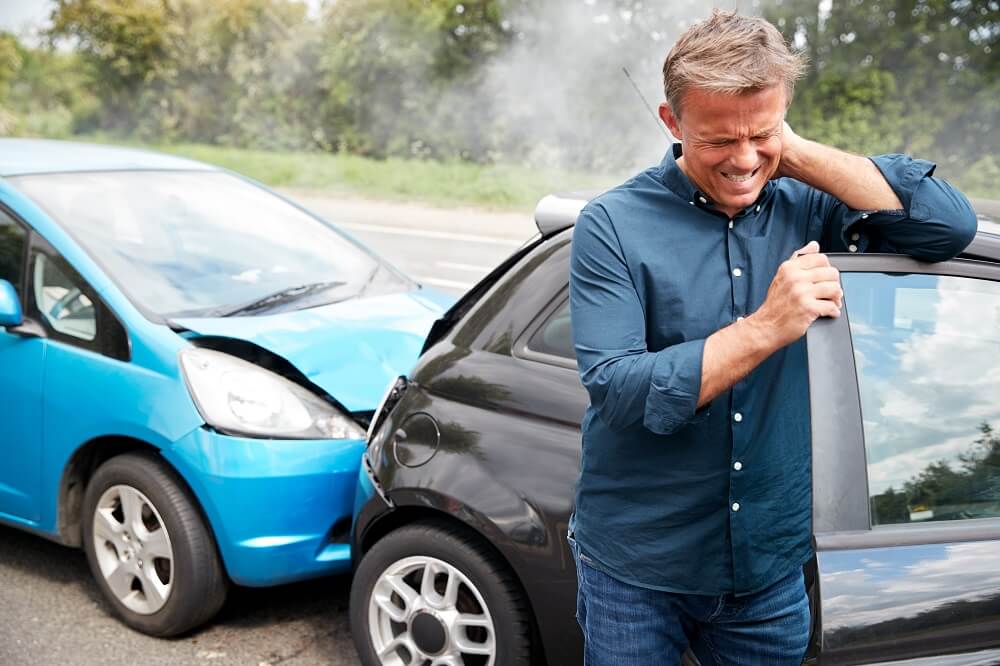 Driver suffering neck pain after rear end collision.