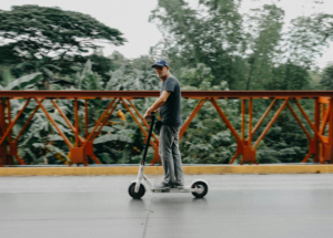 rider on an electric scooter